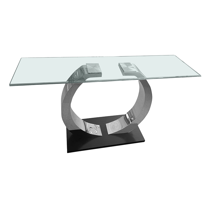 Phoenix Steel Base Glass Top Console Table